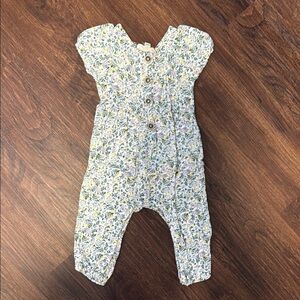 Floral Baby Romper with Buttons